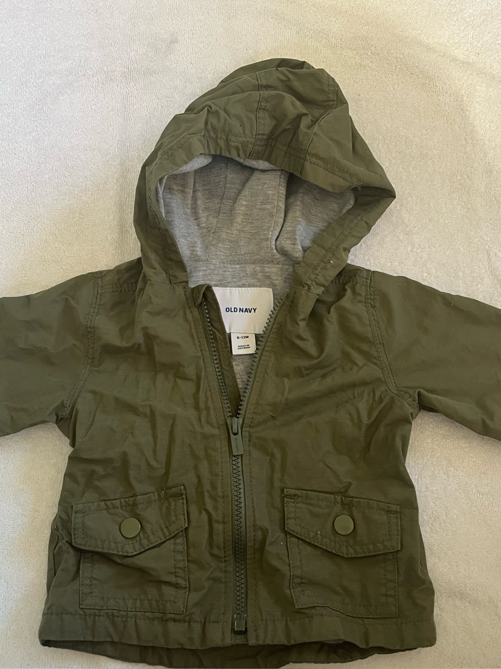 Old Navy Kids Olive Hooded Raincoat